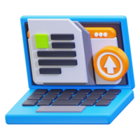 3d uploading icon. suitable for technology blogs, websites, and social media posts. Perfect for illustrating online file management png