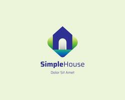 Simple house box logo gradient vector