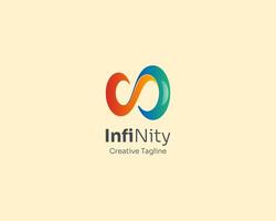 Abstract colorful infinity logo gradient vector