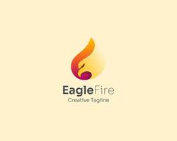 Abstract fire eagle logo gradient vector
