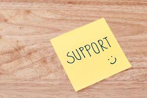 Supportive messages work environment visual content office desk close-up motivational concept photo