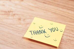 Positive affirmation note home office image cozy environment close-up view gratitude concept photo