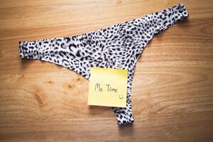 Underwear note for me time home personal care cozy environment close-up concept photo