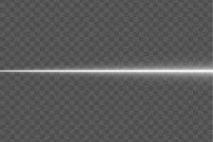 White horizontal glowing neon light stripe laser beam with color spectrum energy wave gradient effect and vibrant abstract background with transparent line lighting art design vector