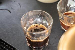 Brewing coffee to perfection home kitchen close-up photography cozy environment intimate view art of coffee making photo