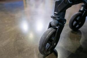 Rolling wheel mechanism industrial setting close-up image smooth surface focused view mechanics concept photo