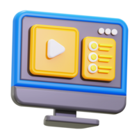 Online course 3d icon for digital education platforms, e learning websites, online tutorials, educational apps, and technology related content png