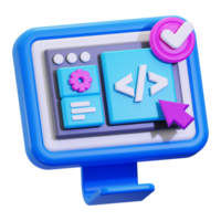 3d Web Programmer icon. Suitable for technology blogs, programming courses, software development presentations, and IT related designs png