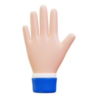 3d Open hand reaching out with a blue cuff, great for concepts of help, support, unity, diversity, and community communication png