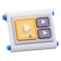 3d presentation of a 3d media player suitable for multimedia projects, technology presentations, online courses, and visual communication materials png