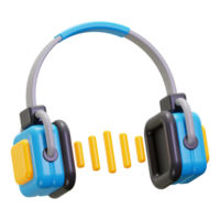 3d Listening icon. ideal for music themed designs, audio related projects, tech illustrations, and vibrant visual concepts png