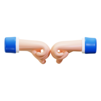 3d Two cartoon hands performing a classic handshake, ideal for business, partnership, agreement, or greeting concepts in various design projects png