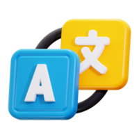 3d Translation icon. Suitable for language learning, translation services, and multicultural communication concepts png