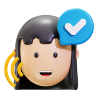 3d Pronunciation icon. ideal for technology, communication, audio, and affirming concepts in design projects png