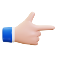 Right direction 3D cartoon hand points, suitable for navigation concepts, directional messages, children's illustrations, or educational materials png