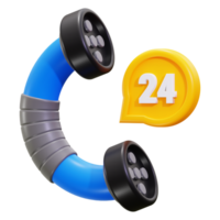 3d Customer support availability symbolized by blue phone with yellow speech bubble is perfect for illustrating customer service concepts png