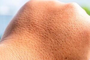 Exploring skin texture close-up natural light detail-oriented environment focused perspective photo