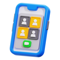 3d Online meeting icon. Suitable for web design, social media graphics, presentations, and infographics png