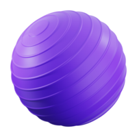 3d Fitness ball for stability and strength training in vibrant purple. Ideal for home gym workouts or physical therapy exercises png
