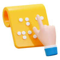 3d Braille icon. ideal for inclusive design, accessibility concepts, visually impaired resources, and educational materials png
