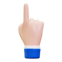 3d Tap hand gesture pointing cartoon hand suitable for presentations, websites, apps, commercials, and educational materials where indicating direction or instruction png