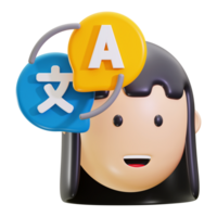 3d Translator icon. Suitable for language learning websites, translation services, multicultural communication themes png
