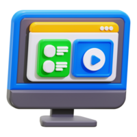 online learning is made engaging with a 3D cartoon computer monitor. Perfect for educational videos, online courses, and e learning platforms png