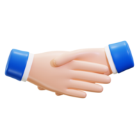 3d Handshake gesture showing cartoon hands shaking in agreement. Suitable for business, partnership, deal, contract, teamwork, success concepts png