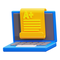 3d Online exam icon. Suitable for educational concepts, online learning, achievement celebrations png