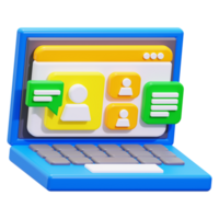 3d Online webinar. Suitable for virtual meetings, remote work, online conferences, technology concepts png