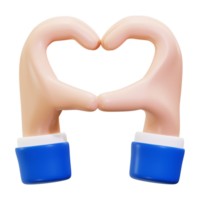 Heart Shaped gesture created by cute 3D cartoon hands, ideal for conveying love, affection, happiness in designs, greeting cards, social media png