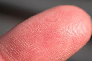 Close-up fingerprint analysis forensic study digital investigation indoor setting macro view security concept photo
