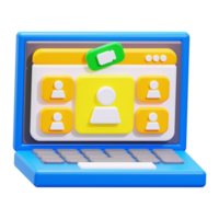 3d Online webinar icon. Suitable for virtual meetings, remote work, online conferences, technology concepts png