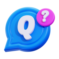 3d Question icon. ideal for educational resources, quizzes, surveys, and social media content png