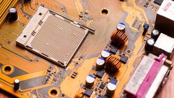 Circuit board assembly technology lab close-up image electronic environment macro viewpoint technical concept photo
