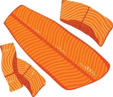 High quality hand drawn salmon fillet illustration set vector