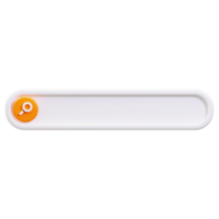 Search bar with a vibrant orange magnifying glass icon perfect for website designs, online platforms, search engine optimization concepts png