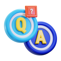 3d Qna icon. Ideal for interactive websites, educational materials, or tech related projects that need a modern touch png