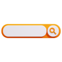 Search bar design with a modern 3D magnifying glass icon, ideal for website UI UX, technology concepts, and online search themes png