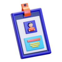 3d Id card icon. Perfect for security, identification, or access control concepts in design projects png