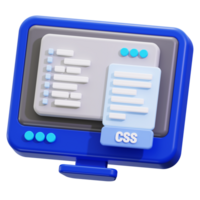 css código 3d ícone png