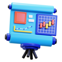 3d Business Presentation icon. ideal for business presentations, reports, academic discussions, educational material png