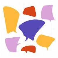 Minimal colorful speech bubbles set abstract dialog shapes for comment communication or chat message design vector