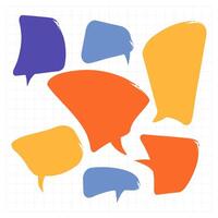 Colorful flat speech bubbles set for chat comment talk message or communication design on clean grid layout vector