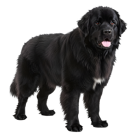 Majestic Newfoundland Dog a Gentle Giant with a Luxurious Black Coat large png