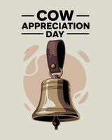 Cow Appreciation Day Poster Rustic Bell Farm Animal Art Print design vector