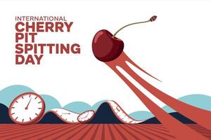 International Cherry Pit Spitting Day Funny Summer Fruit Competition Event vector