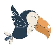 Colorful Cartoon Illustration of a Toucan with a Vibrant Beak vector