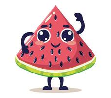 Cute cartoon watermelon character vector