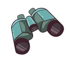 Illustrated Green Binoculars in a Minimalist Artistic Design vector